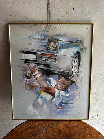 Gesigneerde zeefdruk Porsche & Tennis Twan van de Vorstenbos beschikbaar voor biedingen