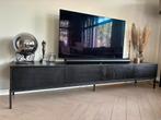 Zwart eiken tv meubel Zen Lifestyle, Huis en Inrichting, Kasten | Televisiemeubels, Ophalen, Gebruikt, Eikenhout, 200 cm of meer