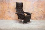 ZGANieuw bruine leren Jori Square design relaxfauteuil, Huis en Inrichting, Fauteuils, Jori, Design, 75 tot 100 cm, Ophalen of Verzenden