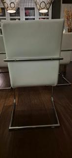 Moderne Eetkamerstoelen - Set van 6, Gebruikt, Wit, Ophalen of Verzenden, Metaal