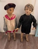 2 Oude Gipsen etalage popjes jongetje en meisje, Ophalen