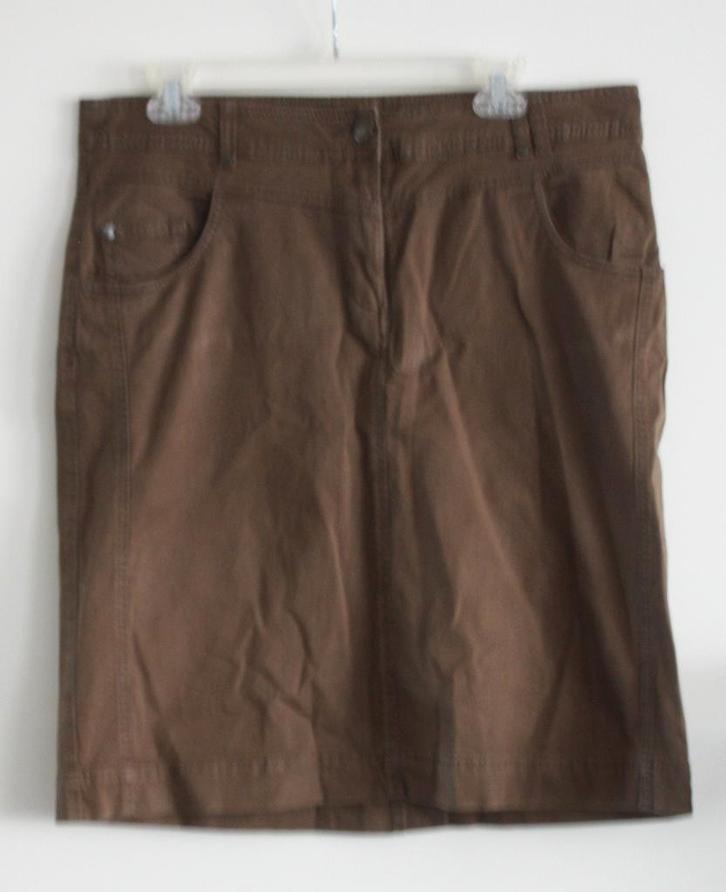 bruine rok maat 44, Kleding | Dames, Rokken, Gedragen, Maat 42/44 (L), Bruin, Knielengte, Ophalen of Verzenden