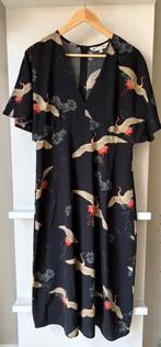 Yumi Jurk Kimono Maat 40 zwart Kraanvogel Print, Maat 38/40 (M), Zwart, Ophalen of Verzenden, Zo goed als nieuw