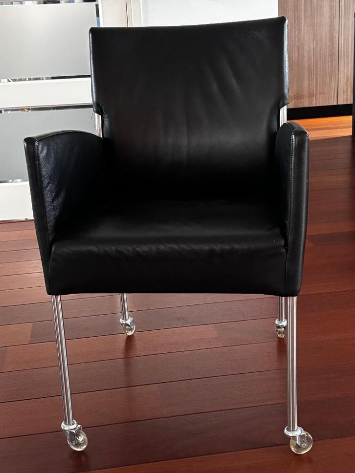 Eetkamerstoel Monet, Huis en Inrichting, Stoelen, Gebruikt, Vijf, Zes of meer stoelen, Leer, Zwart, Ophalen