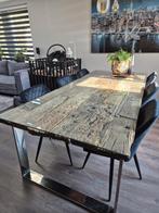 Luxe Richmond-Style Eettafel – Massief Hout & Glas, Huis en Inrichting, Tafels | Eettafels, Ophalen, Eikenhout, 200 cm of meer