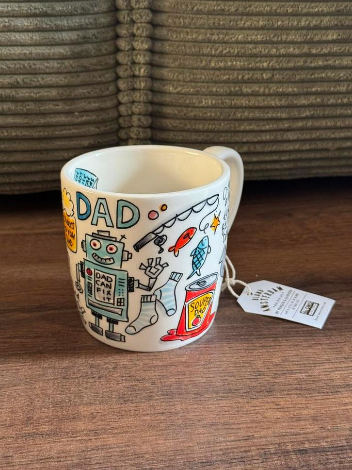 Blond Amsterdam Cappuccino mok Vaderdag B-keus, Huis en Inrichting, Keuken | Servies, Nieuw, Kop(pen) en/of Schotel(s), Blond Amsterdam