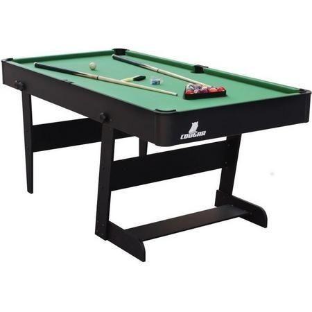 Opvouwbare Pooltafel | Cougar Hustle XL | Zwart, Sport en Fitness, Biljarten en Poolen, Nieuw, Pooltafel, Ophalen of Verzenden