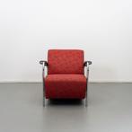 5x Leolux Scylla Fauteuil Laag Rood/Bruin - Rondjesmotief, Huis en Inrichting, Metaal, 75 tot 100 cm, Ophalen of Verzenden, Zo goed als nieuw