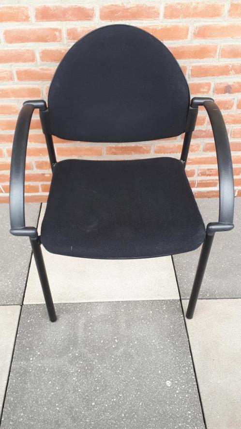 Vergaderstoel, Huis en Inrichting, Stoelen, Gebruikt, Eén, Metaal, Stof, Zwart, Ophalen
