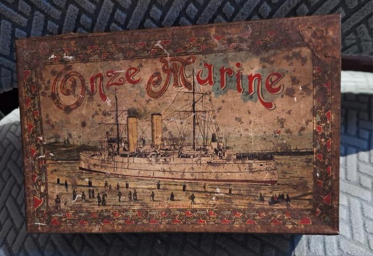 antiek sigarenblik fa. W.G. Boele sr. Kampen Onze Marine, Verzamelen, Blikken, Gebruikt, Overige, Overige merken, Ophalen