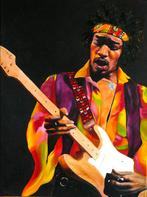 Jimi Hendrix, olieverf schilderij, zelf gemaakt. Ingelijst., Huis en Inrichting, Woonaccessoires | Schilderijen, Tekeningen en Foto's