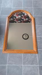 Grote vintage houten spiegel., Ophalen, Overige vormen, 50 tot 100 cm, 100 tot 150 cm