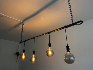 Industriële hanglamp | 4 x e27 fitting + lamp | Zwart beschikbaar voor biedingen