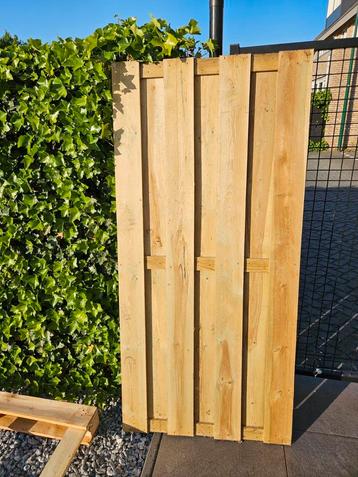 Stevig houten hekdeel / tuinscherm - 185 cm x 85 cm beschikbaar voor biedingen