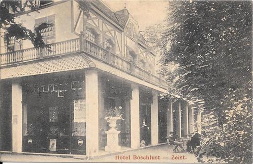 Zeist, Hotel Boschlust met serre en terras en mensen 1924, Verzamelen, Ansichtkaarten | Nederland, Gelopen, Utrecht, 1920 tot 1940