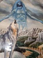 Poster wolf en indiaan, Ophalen of Verzenden