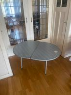 Opvouwbare campingtafel - 90x127cm - 3 standen, Tuin en Terras, Tuintafels, Ophalen, Gebruikt, Ovaal, Metaal
