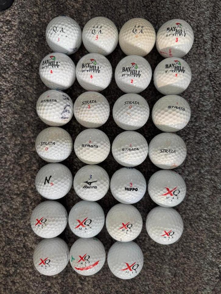 27 gebruikte golfballen van diverse merken, Sport en Fitness, Golf, Gebruikt, Bal(len), Overige merken, Ophalen