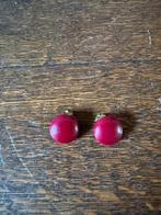 Vintage Rode Oorbellen - clips, Ophalen, Overige materialen, Gebruikt, Knopjes of Stekers