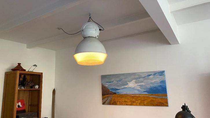 Industriële lampen, Huis en Inrichting, Lampen | Hanglampen, Gebruikt, 50 tot 75 cm, Glas, Metaal, Ophalen