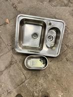 Gootsteen spoelbak met twee bakken, Huis en Inrichting, Keuken | Keukenelementen, Ophalen, Gebruikt, 50 tot 100 cm, Minder dan 100 cm