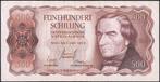 Oostenrijk 500 schilling 1965 F+ p.139a (nr 64), Postzegels en Munten, Bankbiljetten | Europa | Niet-Eurobiljetten, Los biljet