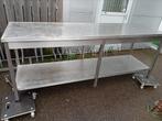 RVS Werkbank 240x70x90cm, Doe-het-zelf en Verbouw, Werkbanken, Ophalen, Gebruikt, 170 cm of meer