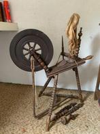 Antiek eiken spinnewiel, Hobby en Vrije tijd, Spinnewielen en Spinnen, Ophalen, Gebruikt, Spinnewiel