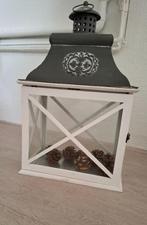 Lantaarn, Huis en Inrichting, Woonaccessoires | Kandelaars en Kaarsen, Ophalen, 25 tot 50 cm, Wit, Zo goed als nieuw