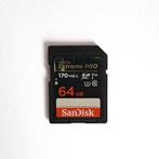 SanDisk Extreme Pro 64GB SD kaart 170 mb/s, Gebruikt, SDXC, Fotocamera, 64 GB