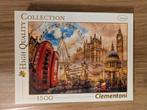 Clementoni puzzel, 31807 - Vintage London (1500st), Ophalen, 500 t/m 1500 stukjes, Zo goed als nieuw, Legpuzzel