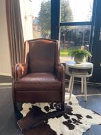 Superleuke bruin leren Engelse fauteuil, Ophalen of Verzenden