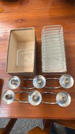 Kristallen onderzetters en verzilverde kandelaars, Antiek en Kunst, Ophalen of Verzenden