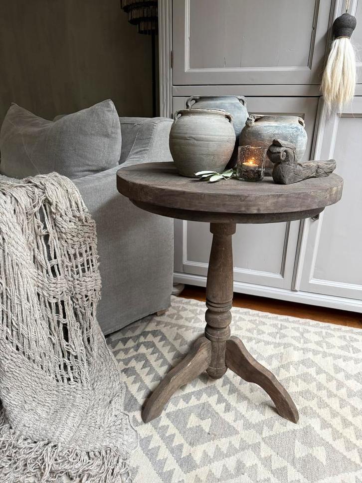 Wijntafel, Huis en Inrichting, Tafels | Bijzettafels, Nieuw, Rond, 60 cm of meer, 55 tot 75 cm, Hout, Ophalen