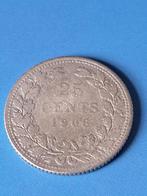 1906 kwartje in zilver Wilhelmina, Postzegels en Munten, Munten | Nederland, Verzenden, Zilver, 25 cent, Koningin Wilhelmina