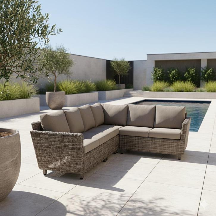 Taste by 4 seasons Wicker hoekbank Showroommodel, Tuin en Terras, Tuinsets en Loungesets, Wicker, Ophalen