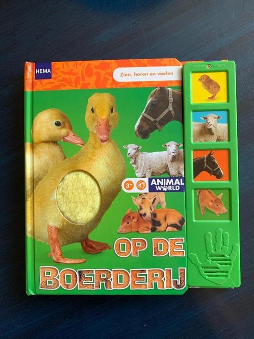 Op de boerderij; horen, zien en voelen boek; Hema, Boeken, Kinderboeken | Jeugd | onder 10 jaar, Zo goed als nieuw, Non-fictie