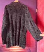 Verwassen zwarte grof gebreide katoenen trui 44/46nu 22,99€, Zwart, Maat 46/48 (XL) of groter, Ophalen of Verzenden, Gedragen