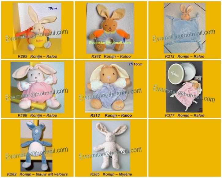 Konijn Konijntje merken I t/m M (zie beschrijving), Kinderen en Baby's, Speelgoed | Knuffels en Pluche, Zo goed als nieuw, Konijn