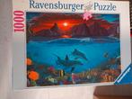 Mooie Ravensburger puzzel, 1000 st. dolfijnen, zonsondergang, Ophalen, Zo goed als nieuw