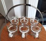 Theeglazen in houder, Huis en Inrichting, Ophalen of Verzenden, Zo goed als nieuw, Overige materialen, Minder dan 25 cm