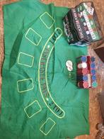 Texas Hold'em Pokerset met Blackjack Tafelkleed, Vijf spelers of meer, Ophalen of Verzenden, Gebruikt, Onbekend