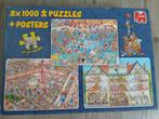 Jan van Haasteren - 3x1000 stukjes - € 20,-, Hobby en Vrije tijd, Ophalen, 500 t/m 1500 stukjes, Zo goed als nieuw, Legpuzzel