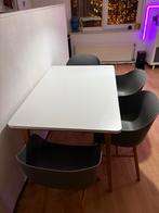 Eettafel met 4 stoelen - Klein formaat, Huis en Inrichting, Tafels | Eettafels, Ophalen, Kunststof, Gebruikt, 100 tot 150 cm