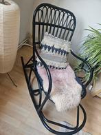 Zwarte rotan schommelstoel - Boho sfeer, Ophalen, Zwart, Boho, Riet of Rotan