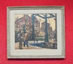 Pol Dom.Geb.1885-1978.Rotterdam Delftse Poort begin 1900., Antiek en Kunst, Kunst | Schilderijen | Klassiek, Ophalen