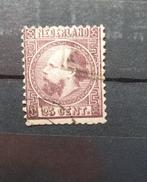 NVPH 11 - Willem III - 25 ct. gestempeld, nette plakkerrest., Ophalen of Verzenden, T/m 1940, Gestempeld
