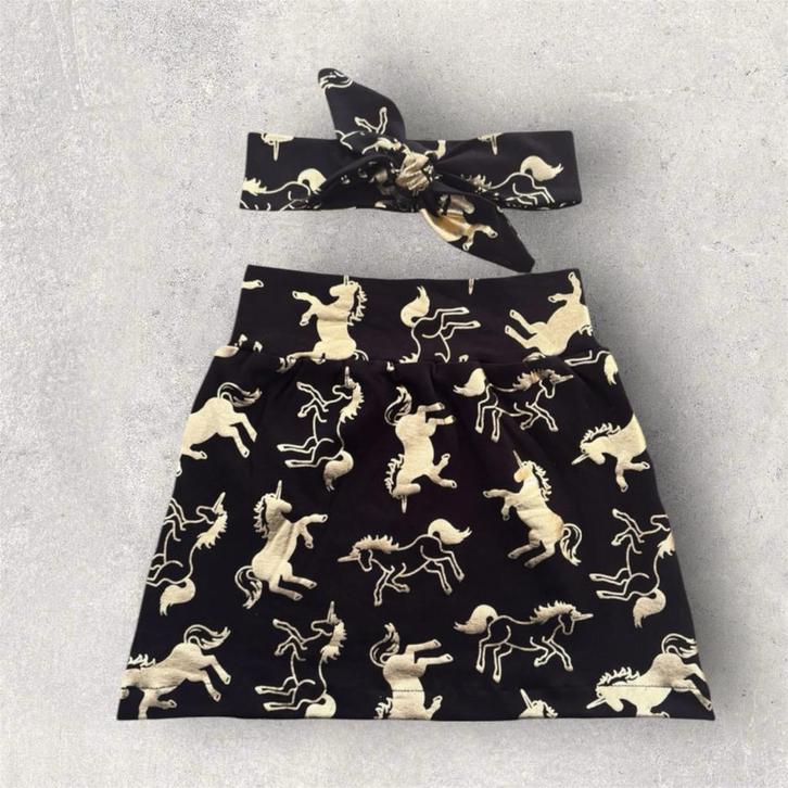 Handgemaakt Rokje met Haarband - Eenhoorns, Kinderen en Baby's, Kinderkleding | Maat 98, Nieuw, Meisje, Jurk of Rok, Ophalen of Verzenden
