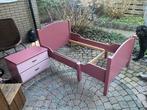 Roze Meegroei Bed met Nachtkastje, Kinderen en Baby's, Ophalen, Gebruikt, 160 tot 180 cm, 85 tot 100 cm