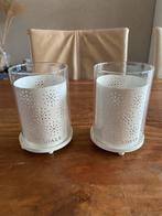 Twee mooie windlichtjes van Riverdale, Huis en Inrichting, Woonaccessoires | Kandelaars en Kaarsen, Ophalen, Overige materialen